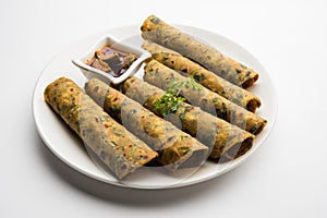 Palak paratha or Spinach flatbreadÂ is a Popular Indian breakfast menu